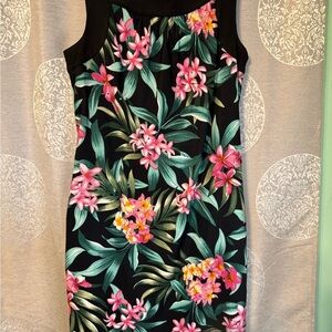 AB Studio Floral Black Pink and Green  Size 6 EUC RN# 31310